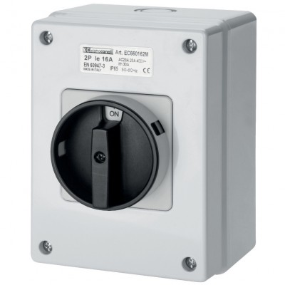 Διακόπτης Απομόνωσης 2P 16A IP65 Μαύρος EC660162M